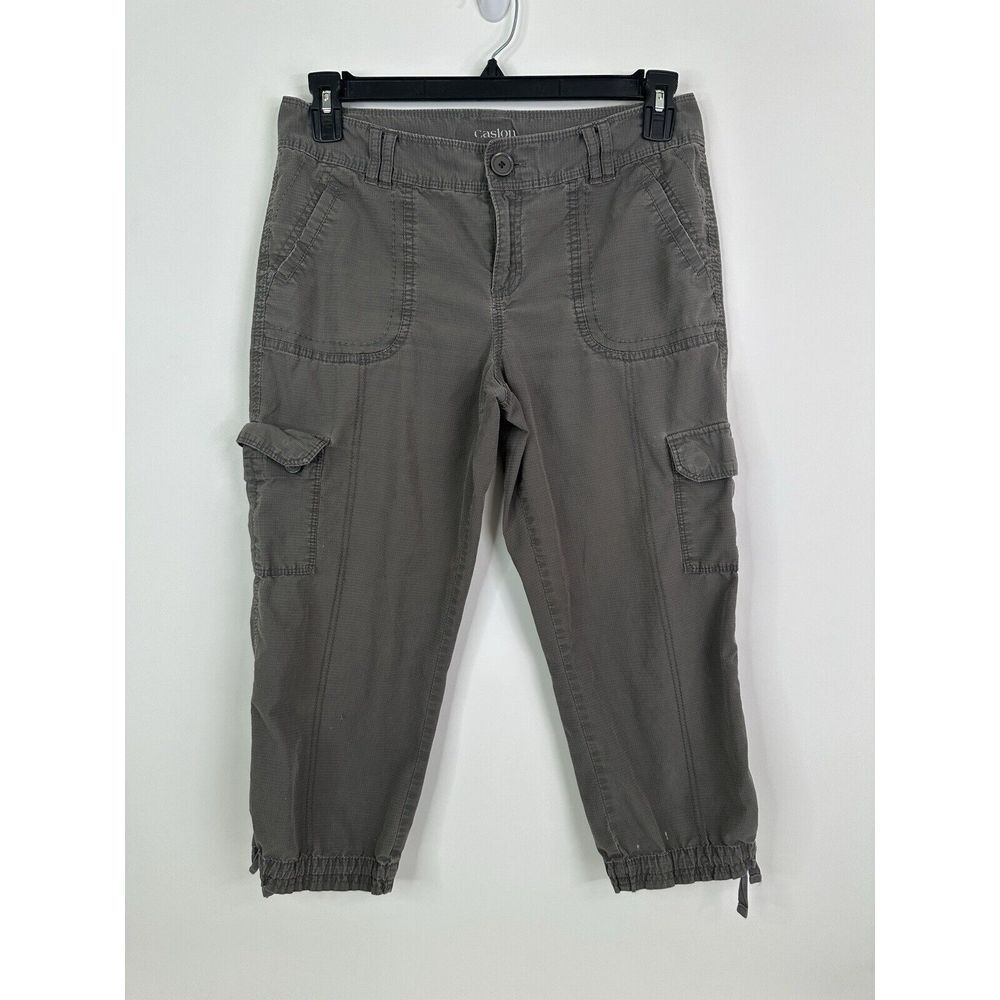 Caslon Pants Womens 8 Capri Cropped Cargo Outdoors Hiking Casual‎ Pockets Brown